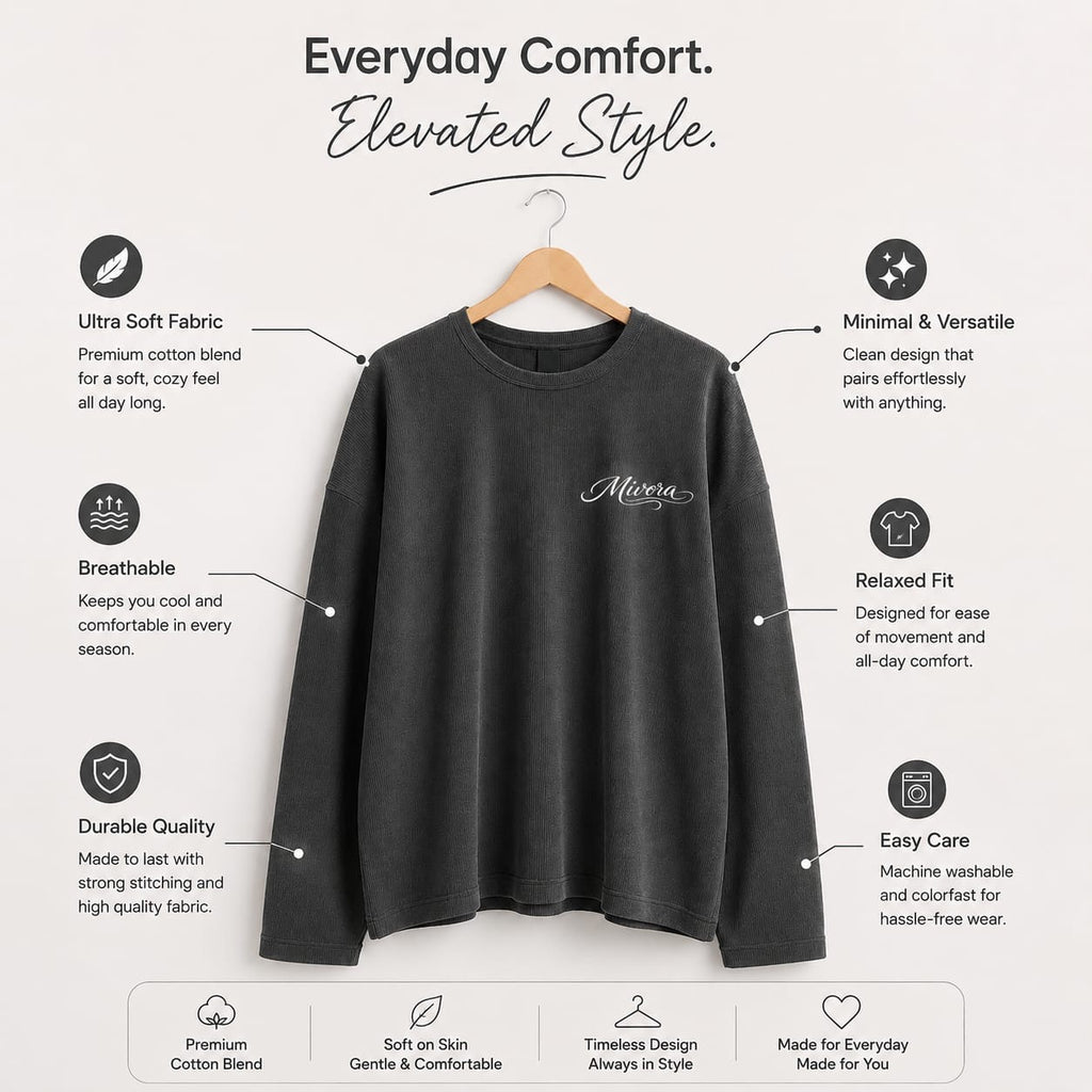 DARK-GREY WAFFLE SWEATSHIRT
