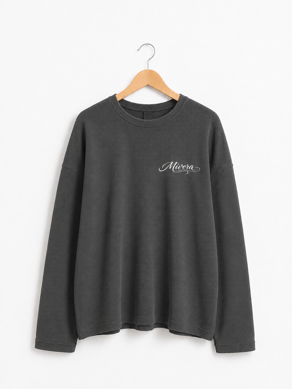 DARK-GREY WAFFLE SWEATSHIRT